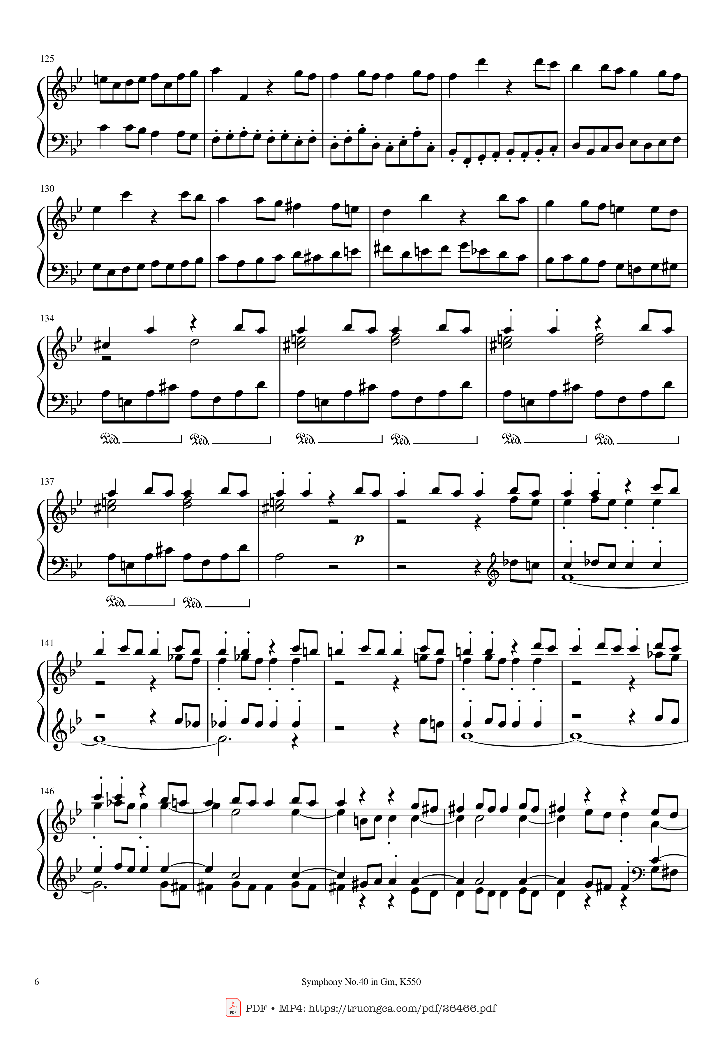 Trang 6 của Sheet nhạc PDF Piano bài hát Symphony No.40 in Gm, K550 Piano - W.A.Mozart