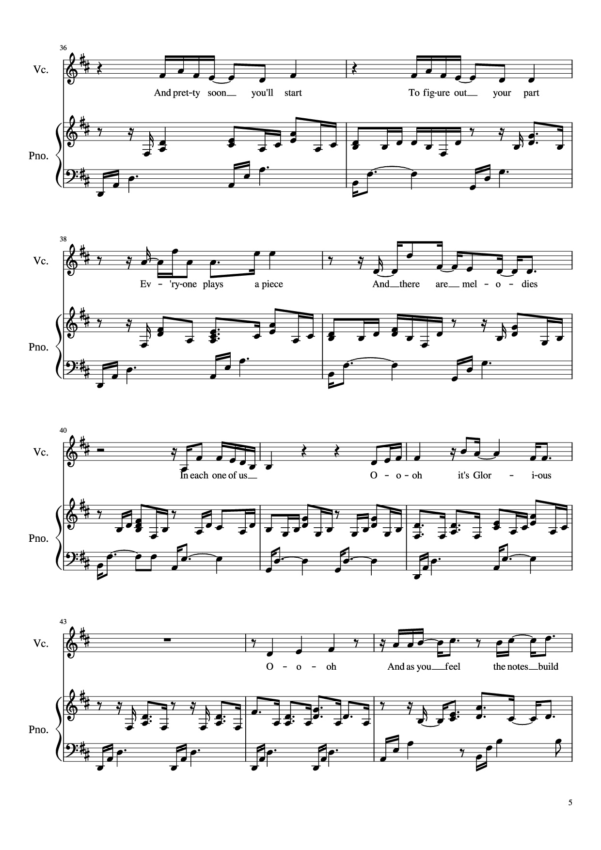 Trang 5 của Sheet nhạc PDF Piano bài hát Glorious Piano - David Archuleta