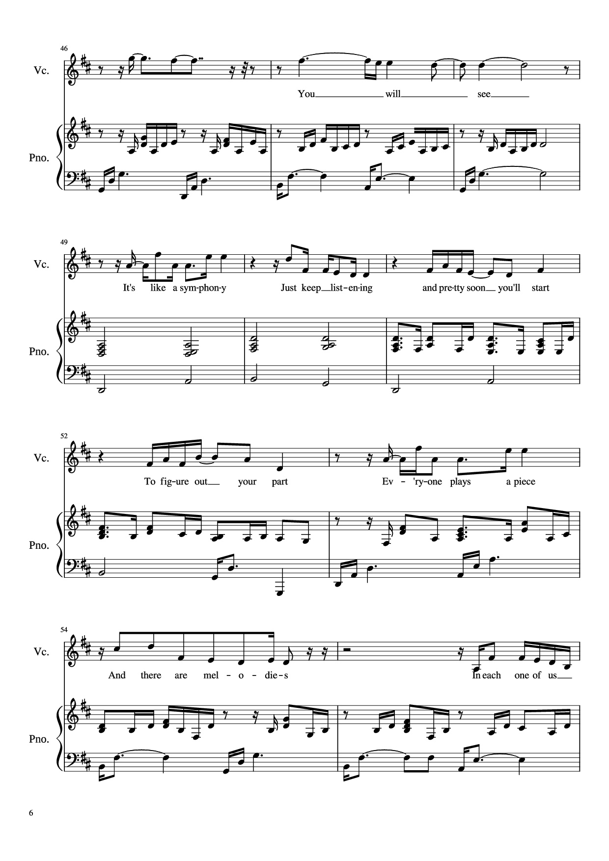 Trang 6 của Sheet nhạc PDF Piano bài hát Glorious Piano - David Archuleta