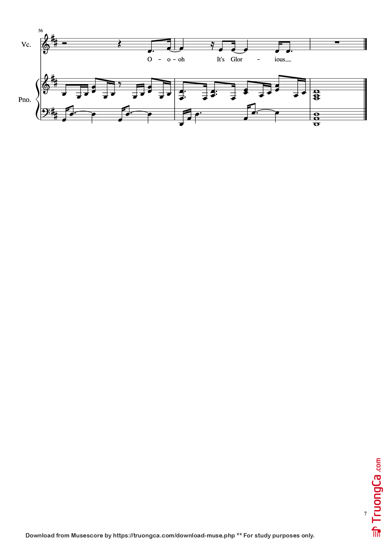 Trang 7 của Sheet nhạc PDF Piano bài hát Glorious Piano - David Archuleta