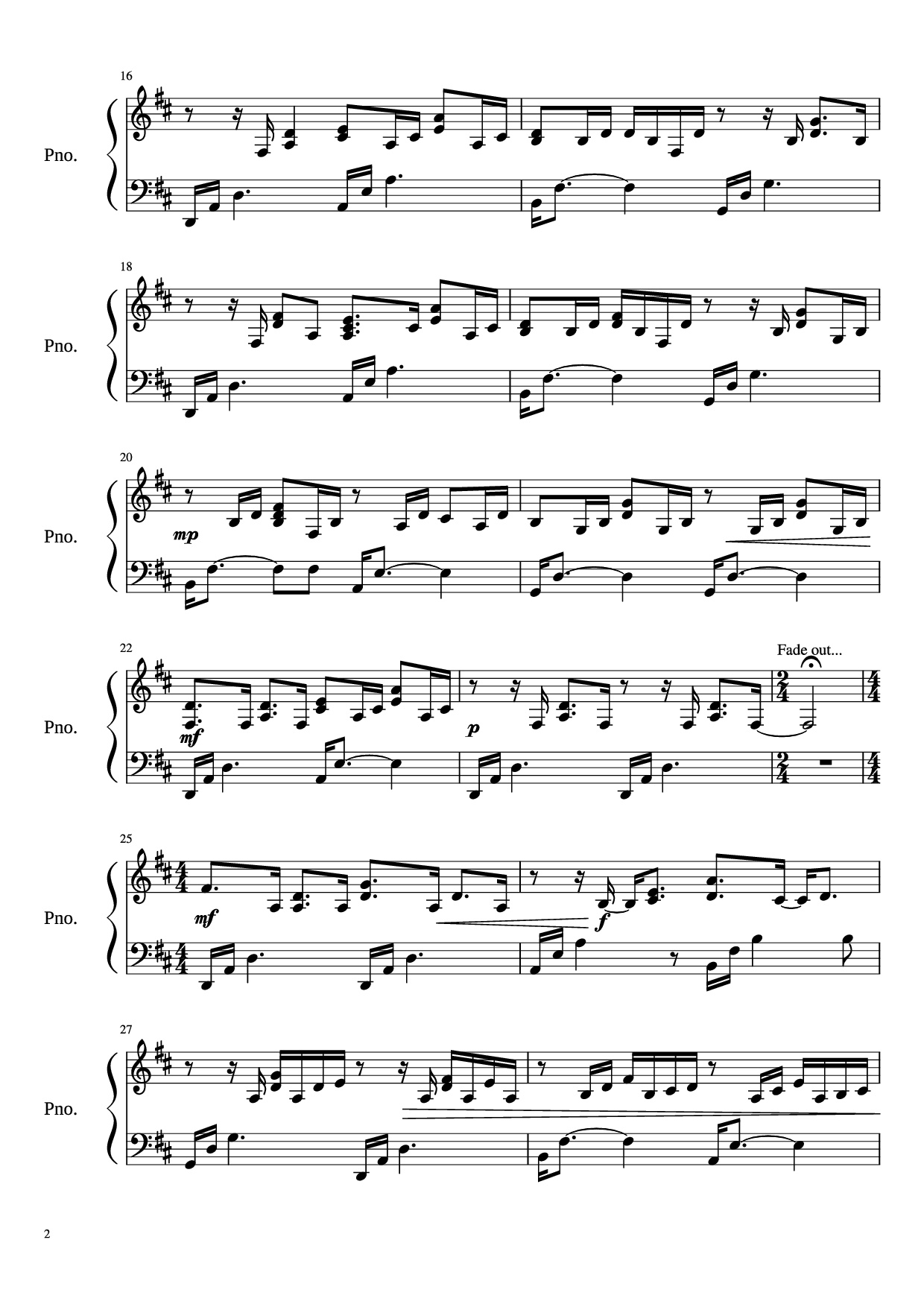 Trang 2 của Sheet nhạc PDF Piano bài hát Glorious Piano - Stephanie Mabey / David Archuleta Arr. Michael Jarvis