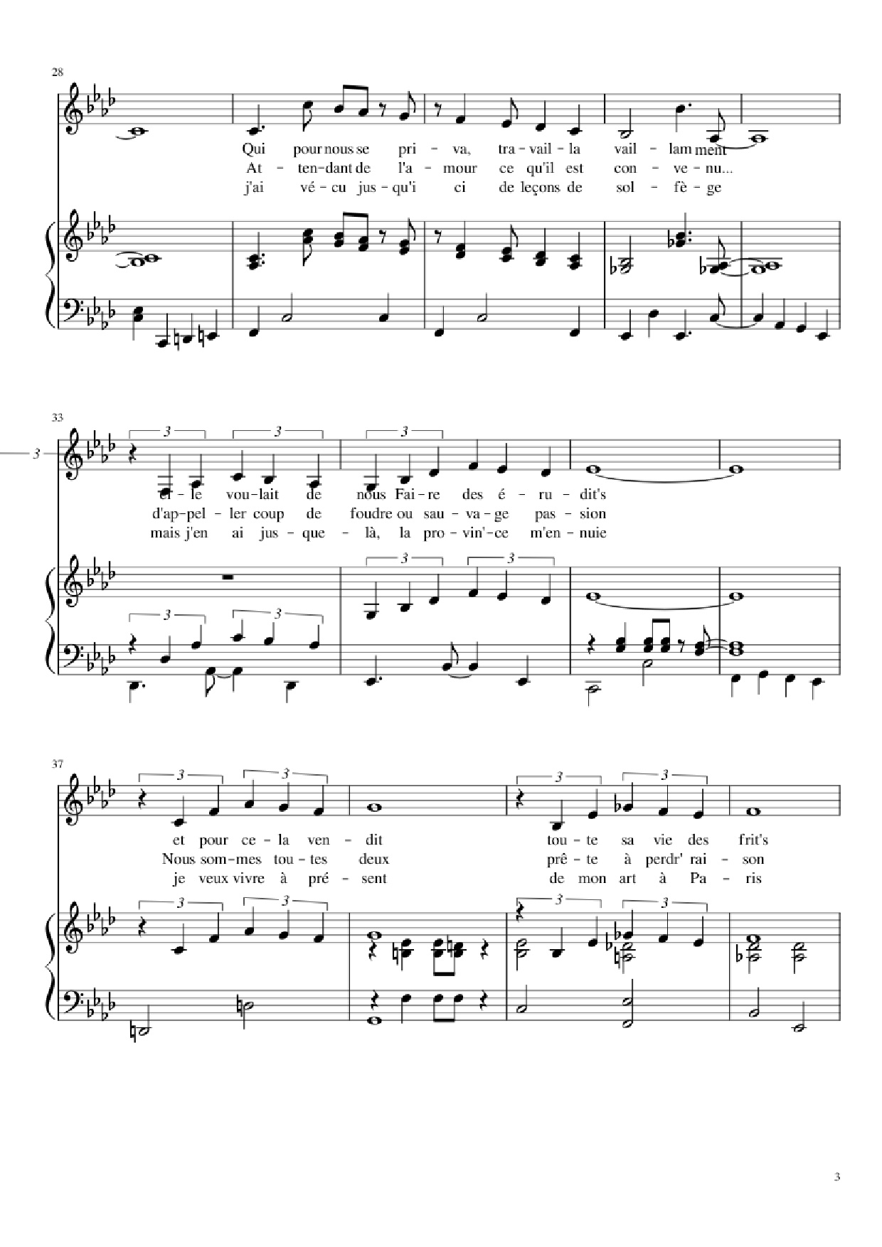 Trang 3 của Sheet nhạc PDF Piano bài hát Chanson des jumelles Piano - Michel Legrand