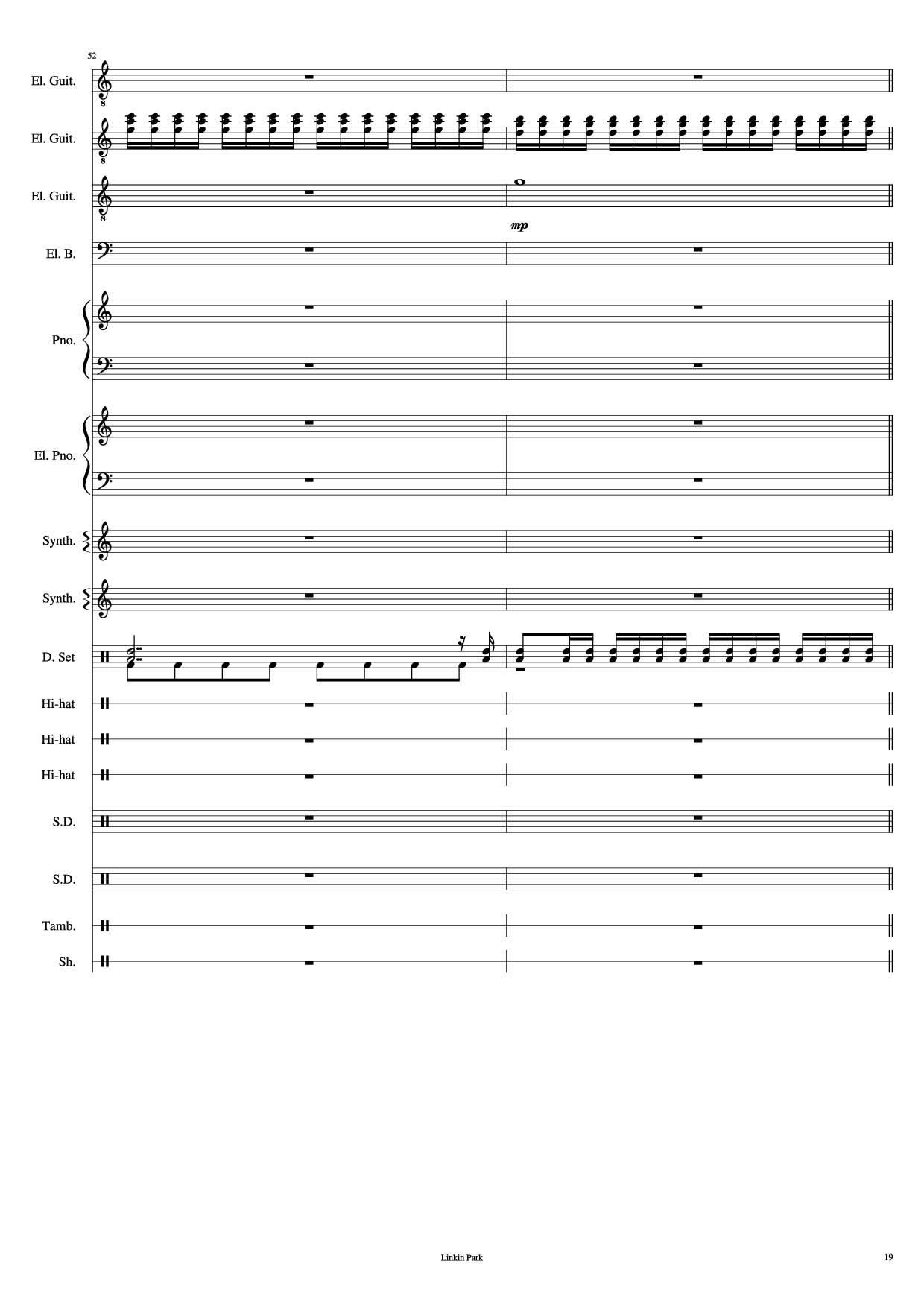 Trang 19 của Sheet nhạc PDF Piano Guitar Tab bài hát Iridescent Piano - Linkin Park
