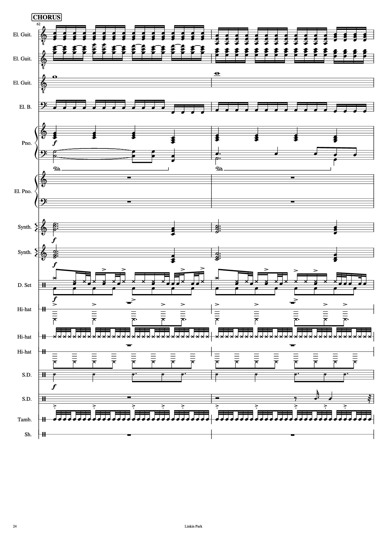 Trang 24 của Sheet nhạc PDF Piano Guitar Tab bài hát Iridescent Piano - Linkin Park