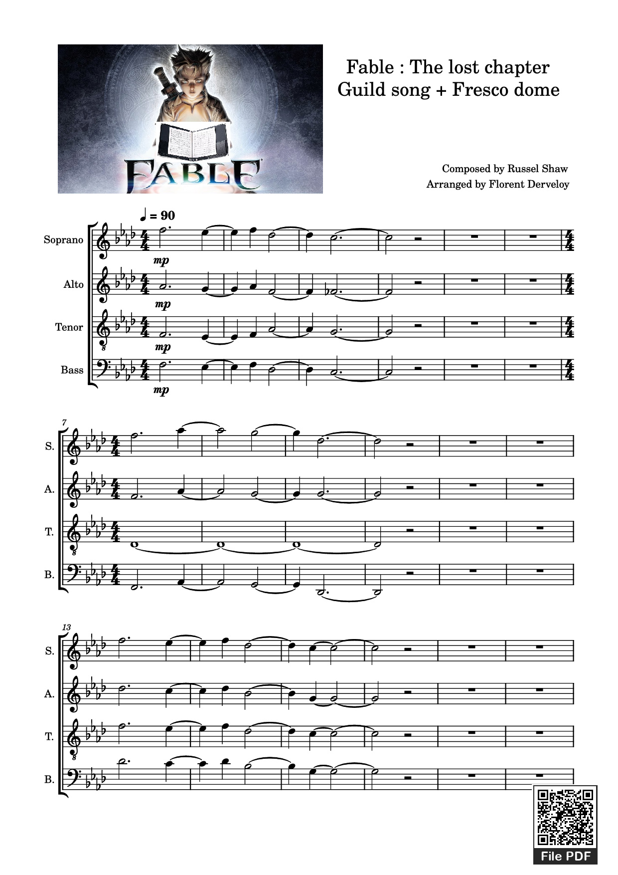 Sheet nhạc PDF bài Fable : The lost chapter Guild song + Fresco dome
