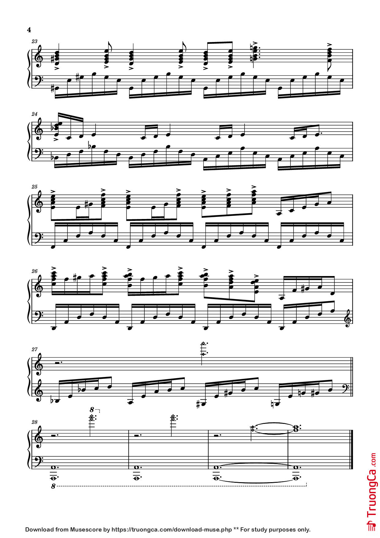 Trang 4 của Sheet nhạc PDF Piano bài hát Westworld Piano - Ramin Djawadi