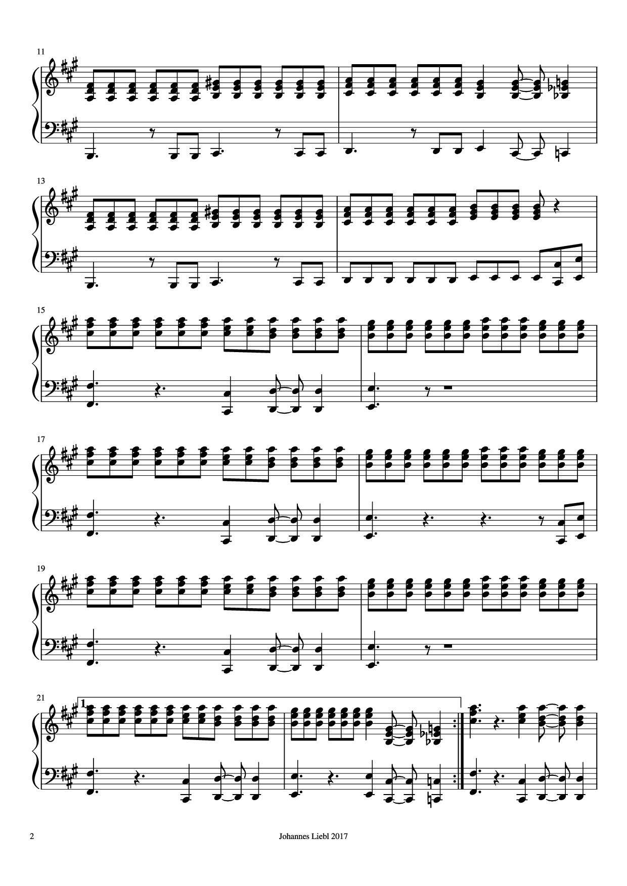 Trang 2 của Sheet nhạc PDF Piano bài hát Hold The Line Piano - David Paich (Toto