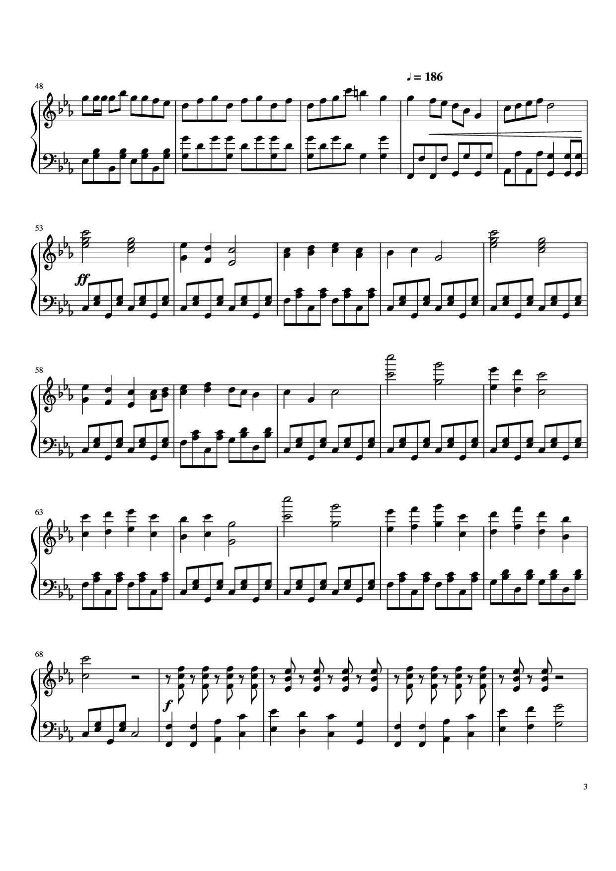 Trang 3 của Sheet nhạc PDF Piano bài hát Gourmet Race Piano - Jun Ishikawa