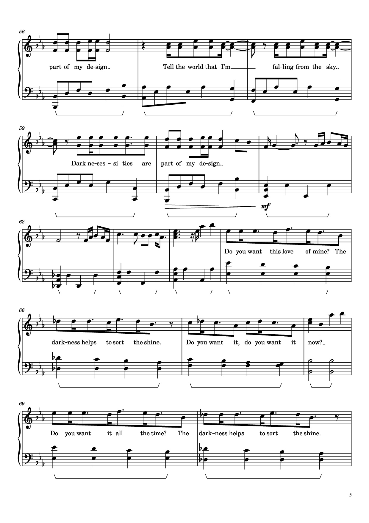 Trang 5 của Sheet nhạc PDF Piano bài hát Dark Necessities Piano - Red Hot Chili Peppers