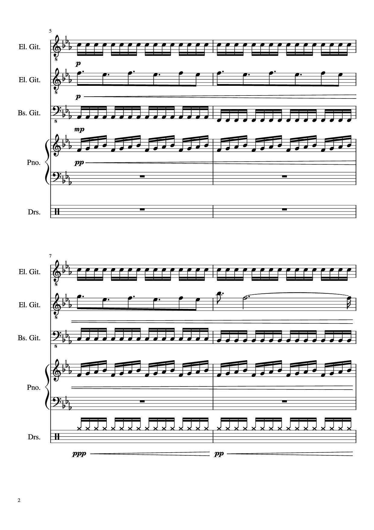 Trang 2 của Sheet nhạc PDF bài hát Dark Necessities Piano - JaronTu