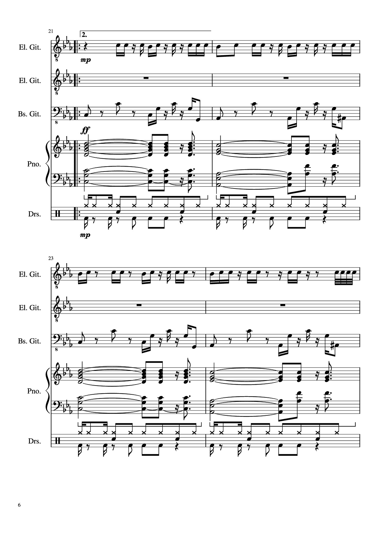 Trang 6 của Sheet nhạc PDF bài hát Dark Necessities Piano - JaronTu