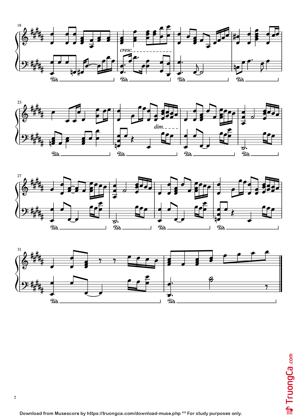 Trang 2 của Sheet nhạc PDF Piano bài hát Yebba