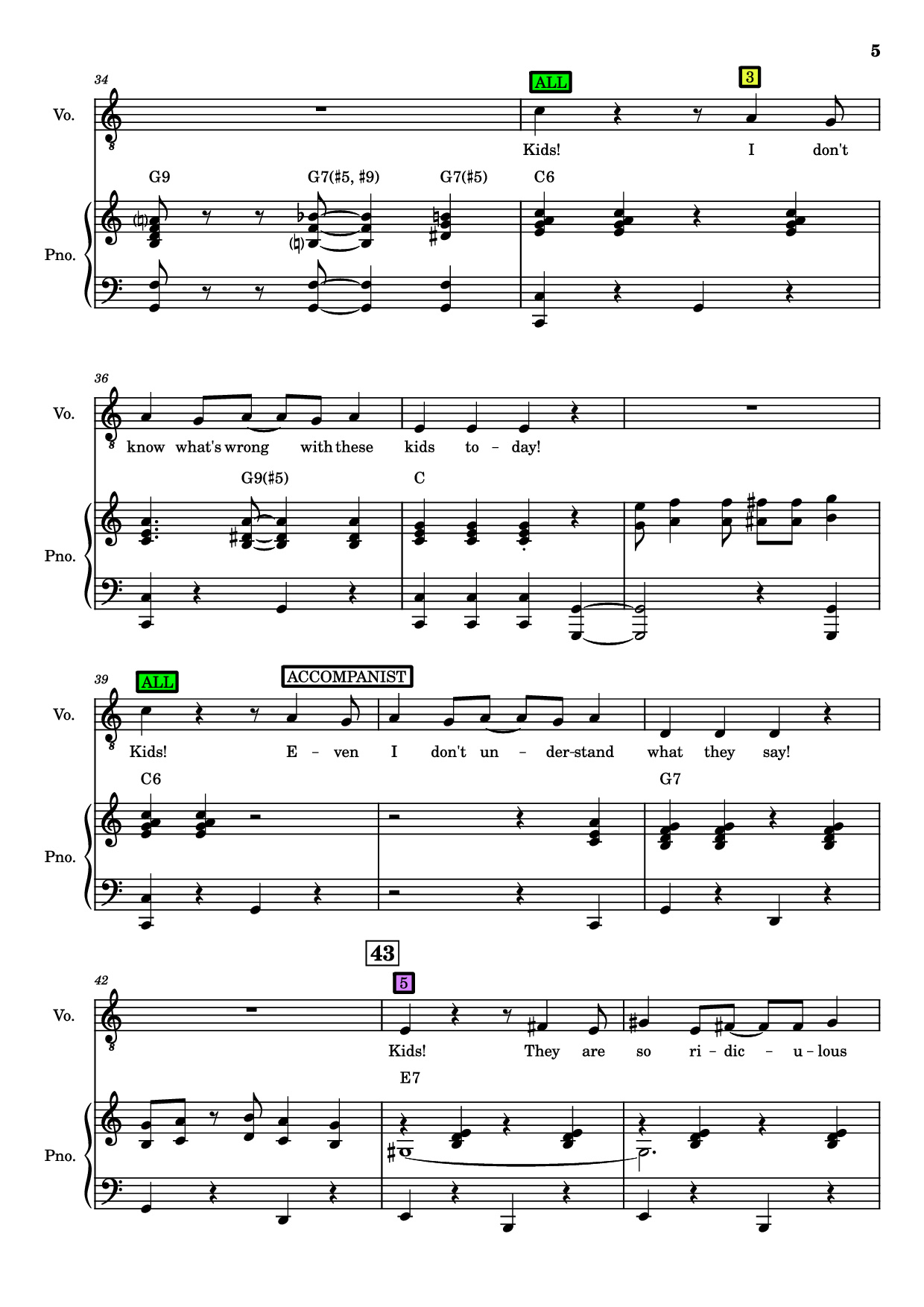 Trang 5 của Sheet nhạc PDF bài hát Kids Piano - Charles Strouse