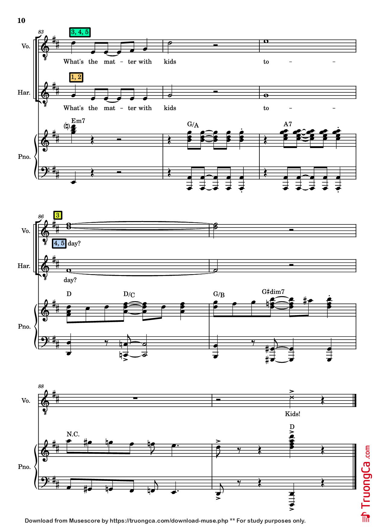 Trang 10 của Sheet nhạc PDF bài hát Kids Piano - Charles Strouse
