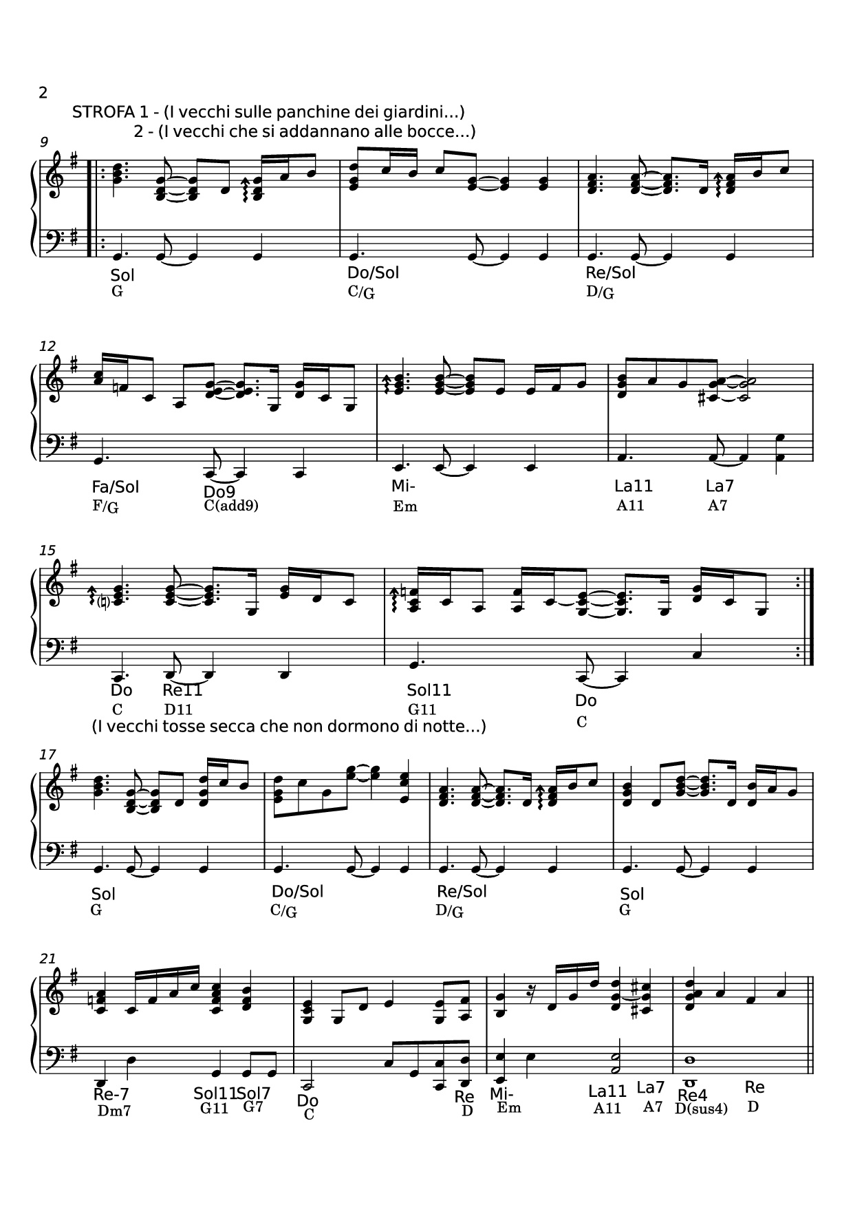 Trang 2 của Sheet nhạc PDF Piano bài hát I VECCHI di Claudio Baglioni Piano - Claudio Baglioni
