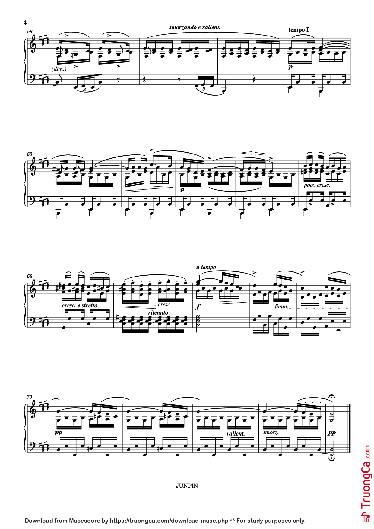 Trang 4 của Sheet nhạc PDF bài hát Etude Op.10 No.3 in E Major - Chopin