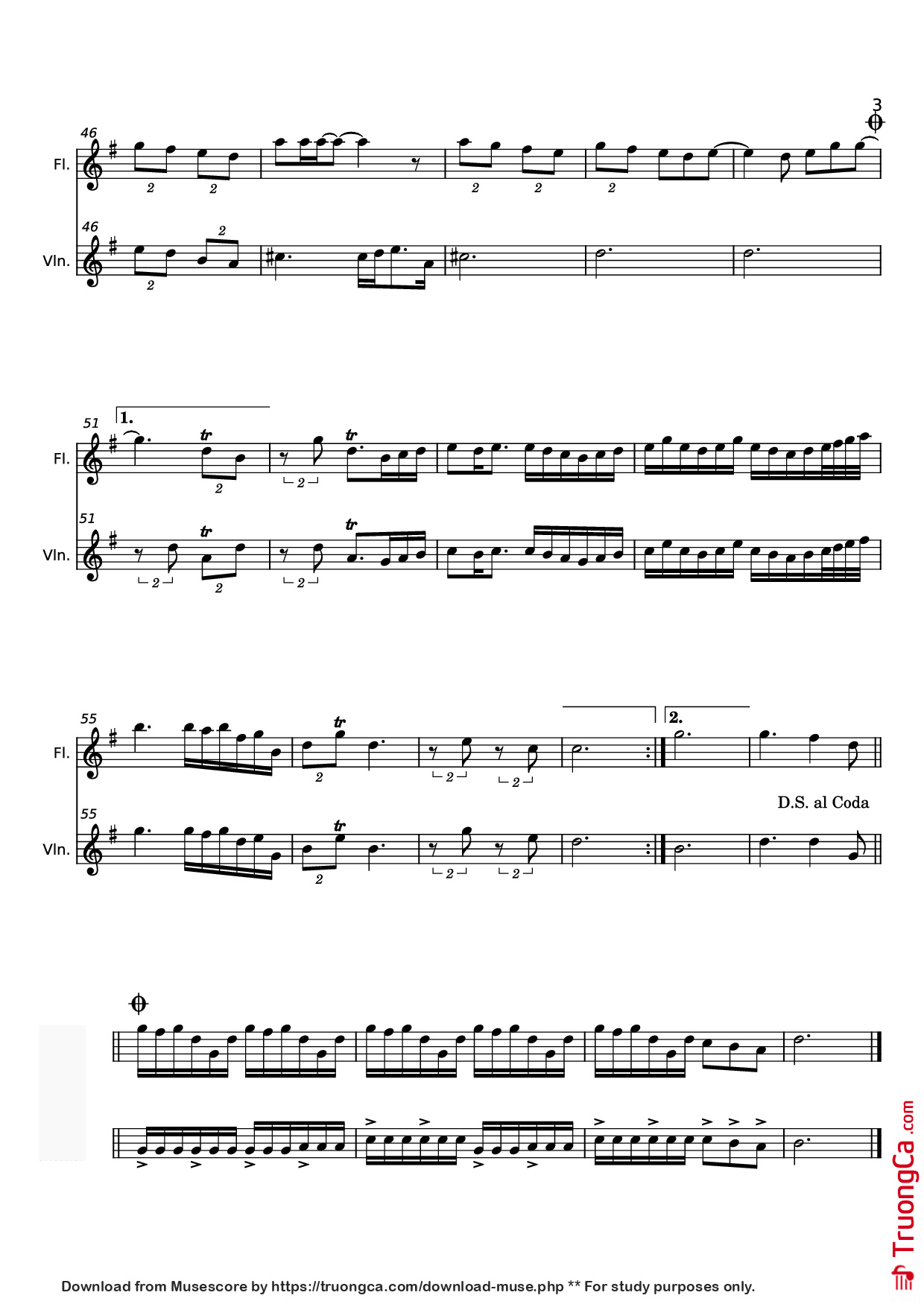 Trang 3 của Sheet nhạc PDF bài hát Eles se amam Violin - Pedro Valença