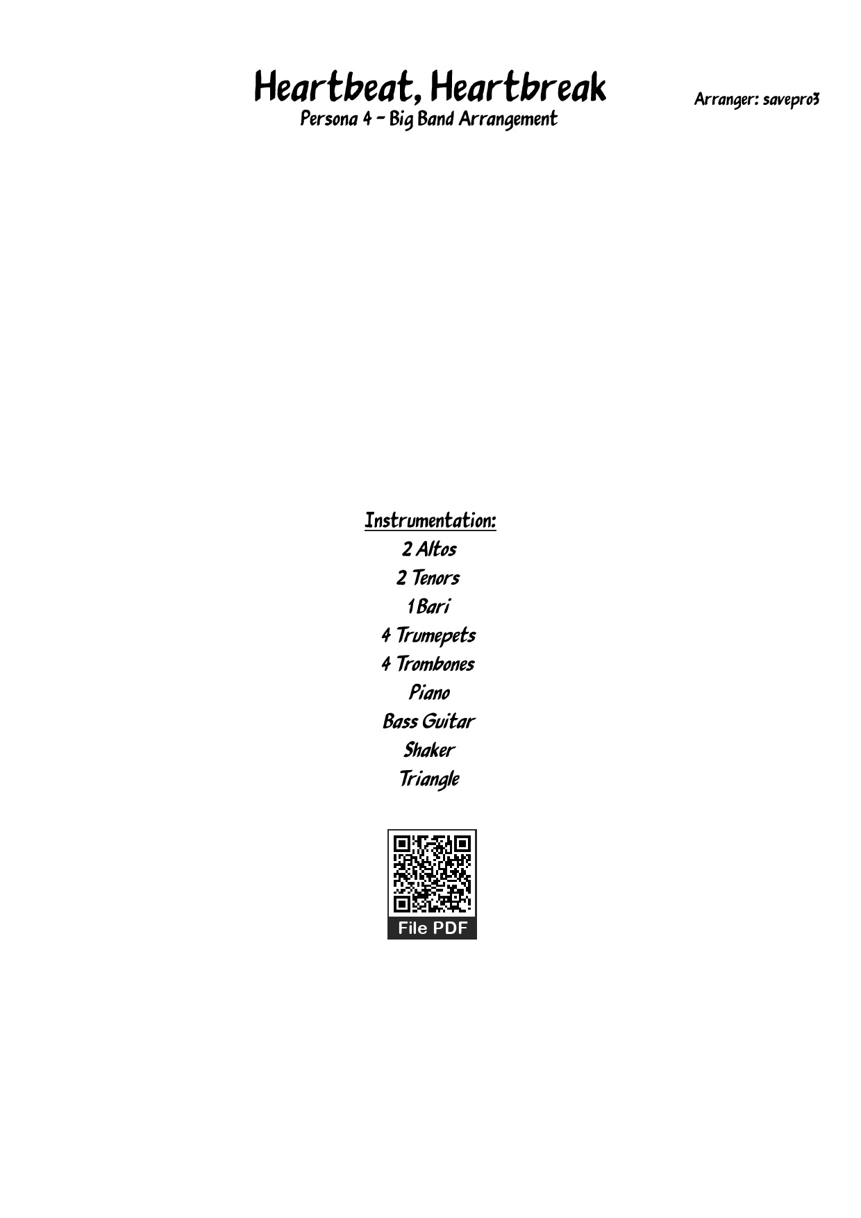 Trang 1 của Sheet nhạc PDF Piano bài hát Heartbeat, Heartbreak Piano - Arranger: savepro3