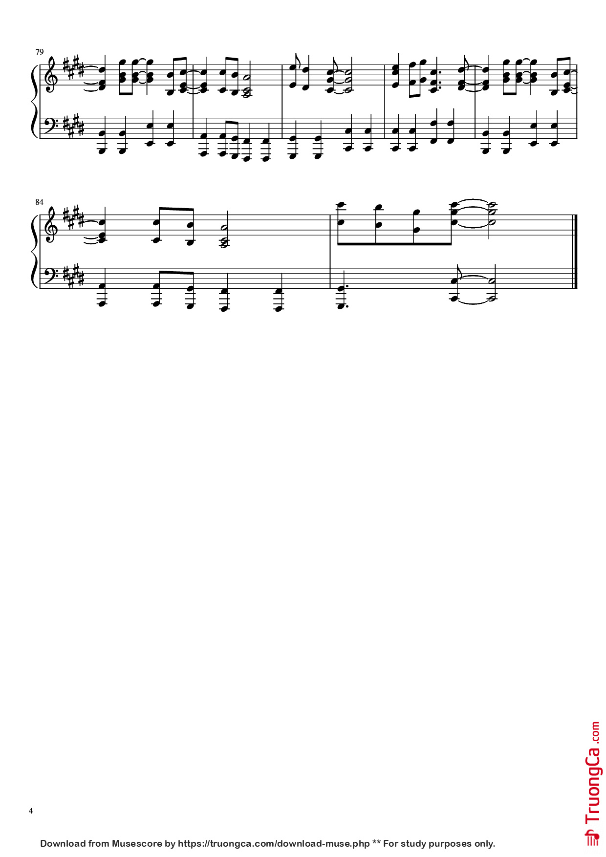 Trang 4 của Sheet nhạc PDF Piano bài hát Kings & Queens Piano - Ava Max