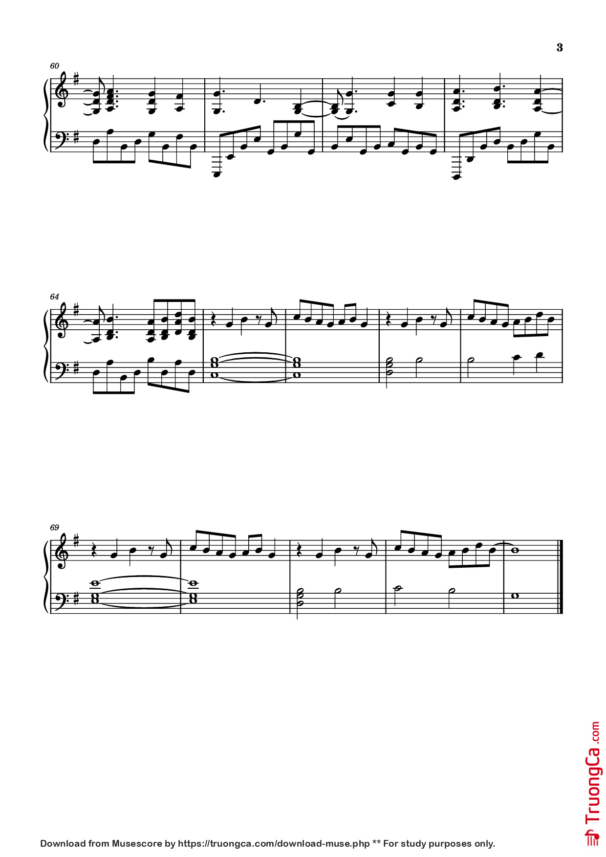 Trang 3 của Sheet nhạc PDF Piano bài hát Travelers Piano - Andrew Prahlow