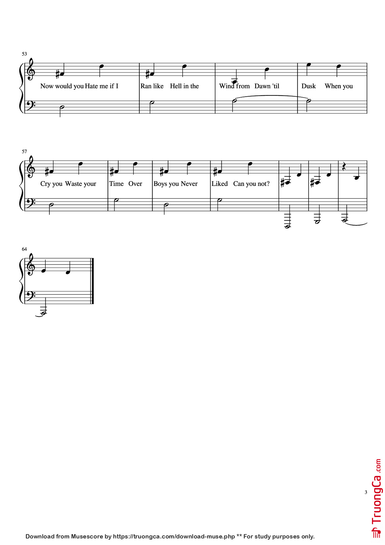 Trang 3 của Sheet nhạc PDF Piano bài hát Attention Piano - Joji