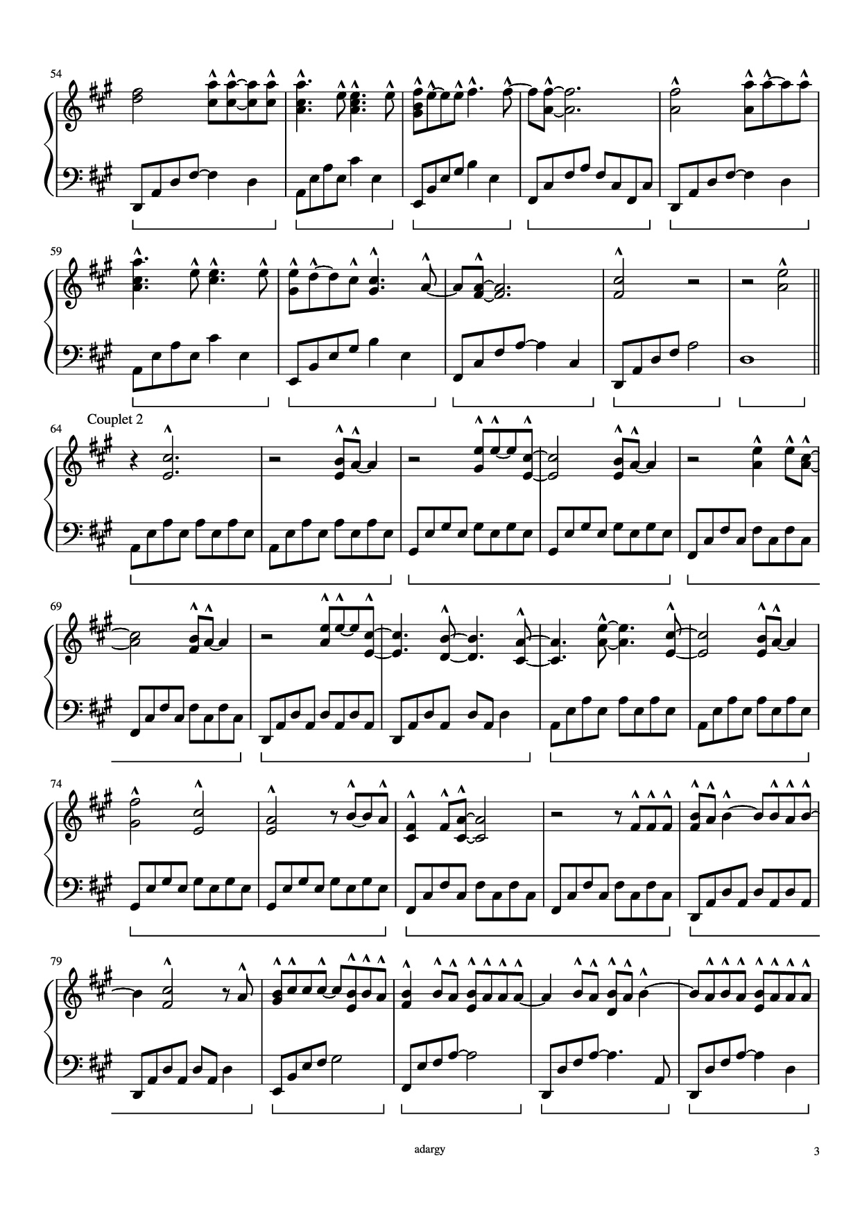 Trang 3 của Sheet nhạc PDF Piano bài hát Someone like you Piano - Daniel Wilson Adèle Adkins