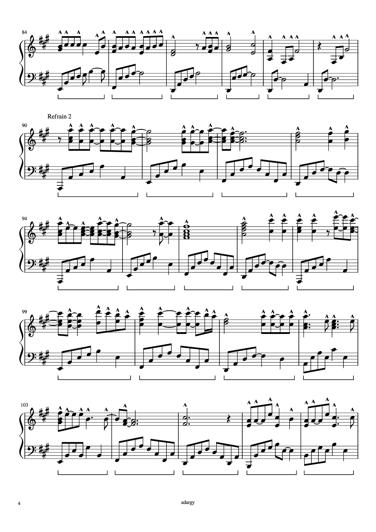 Trang 4 của Sheet nhạc PDF Piano bài hát Someone like you Piano - Daniel Wilson Adèle Adkins