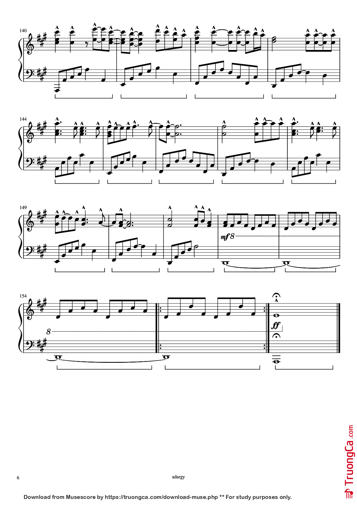 Trang 6 của Sheet nhạc PDF Piano bài hát Someone like you Piano - Daniel Wilson Adèle Adkins