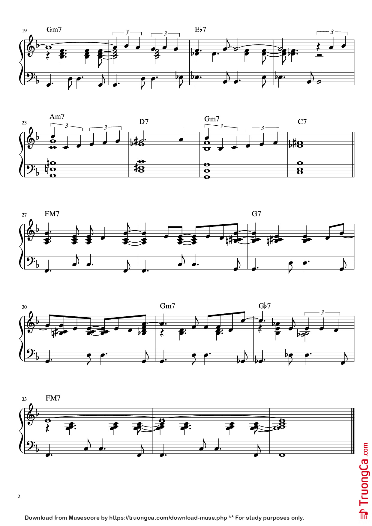 Trang 2 của Sheet nhạc PDF Piano bài hát Girl from Ipanema Piano - Undefined