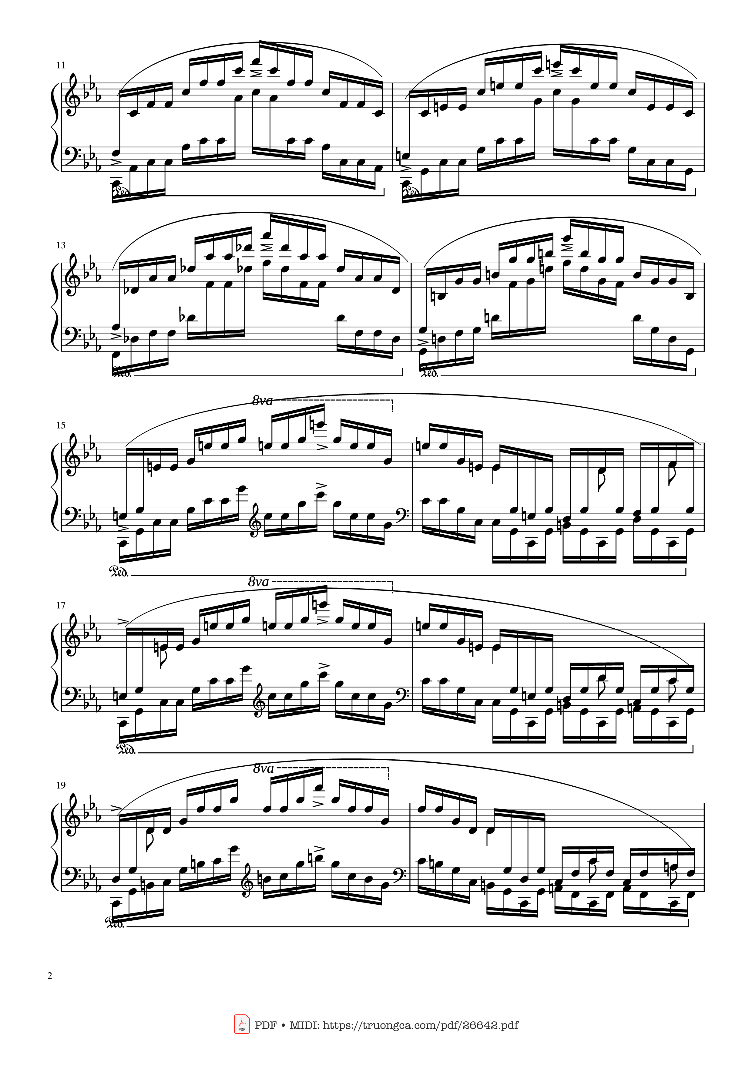 Trang 2 của Sheet nhạc PDF bài hát Etude in C Minor Piano - Chopin