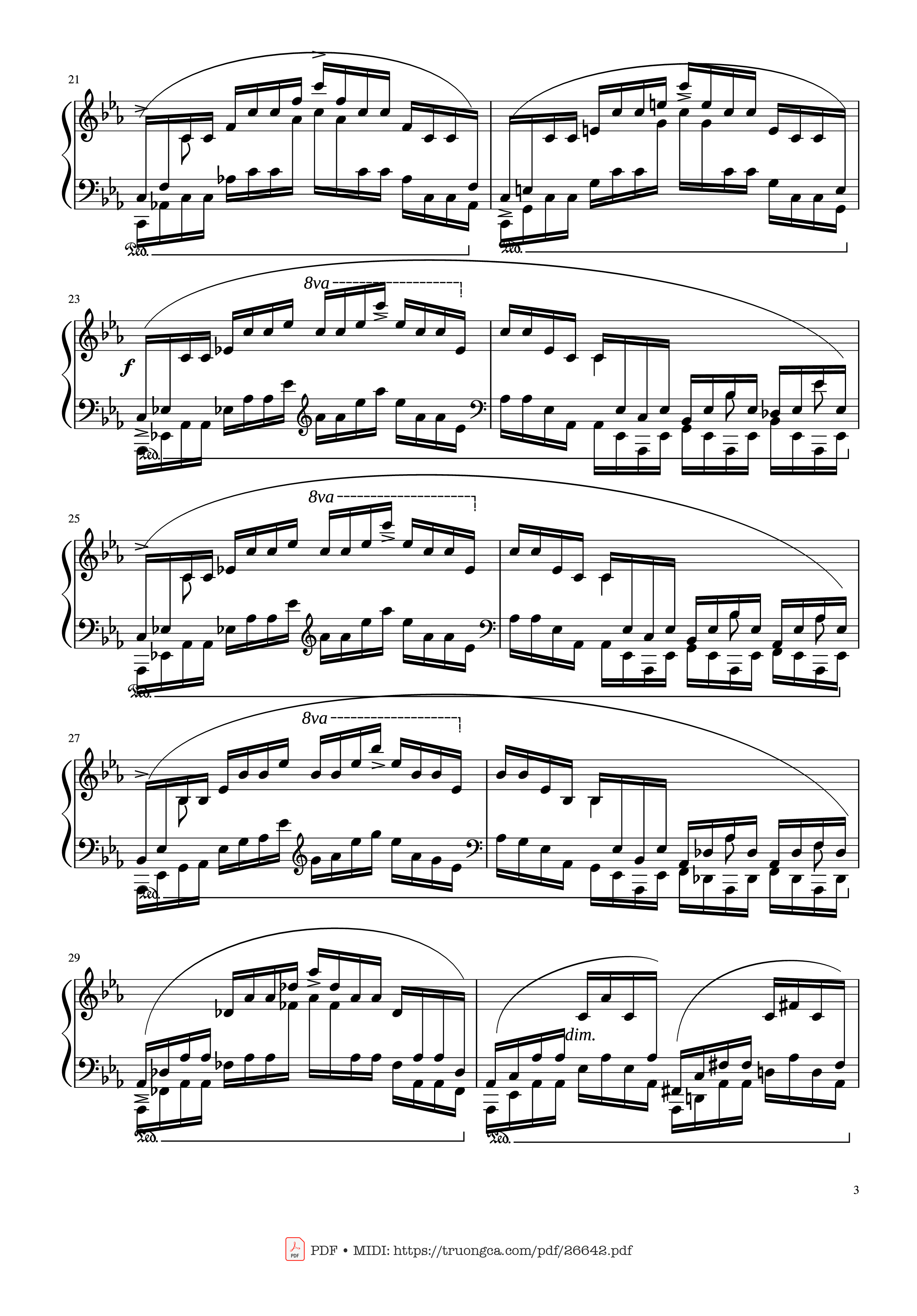 Trang 3 của Sheet nhạc PDF bài hát Etude in C Minor Piano - Chopin