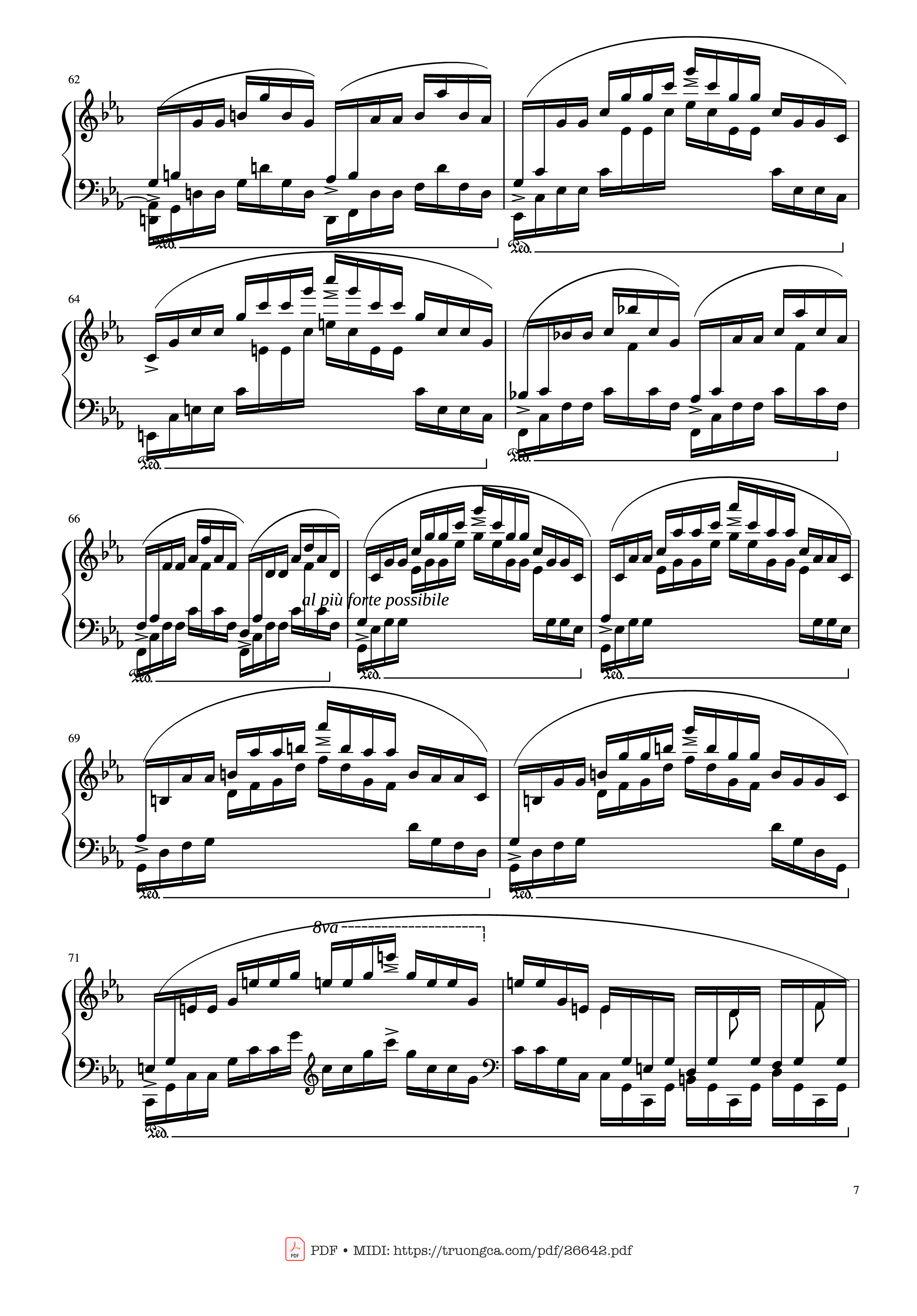 Trang 7 của Sheet nhạc PDF bài hát Etude in C Minor Piano - Chopin