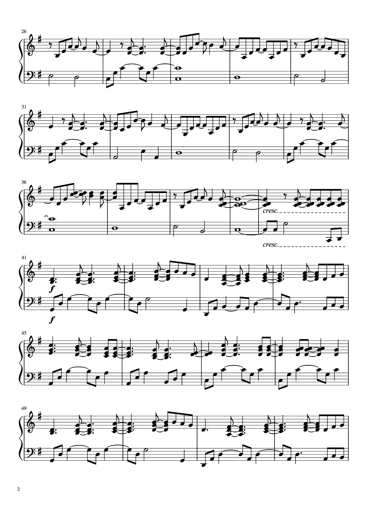 Trang 2 của Sheet nhạc PDF Piano bài hát A Million Dream Piano - Undefined