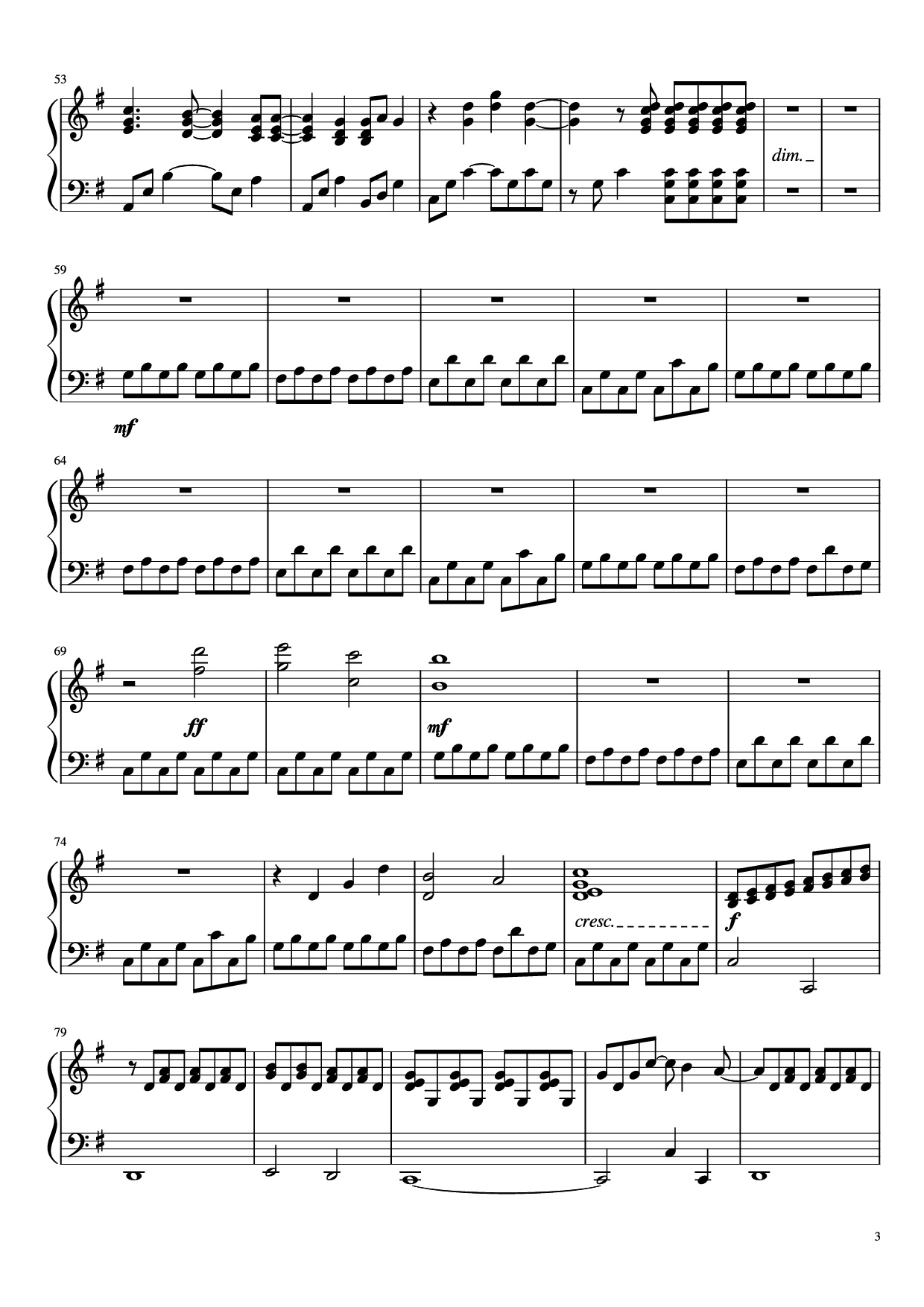 Trang 3 của Sheet nhạc PDF Piano bài hát A Million Dream Piano - Undefined