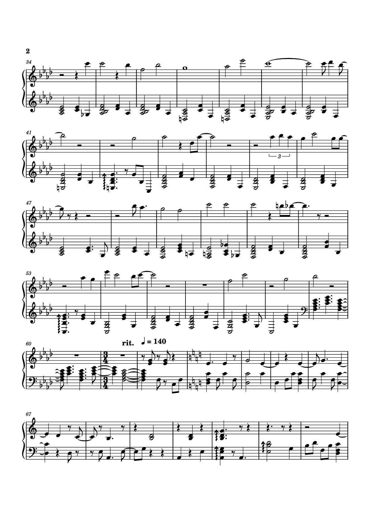 Trang 2 của Sheet nhạc PDF Piano bài hát asleep among endives Piano - Arranged sook