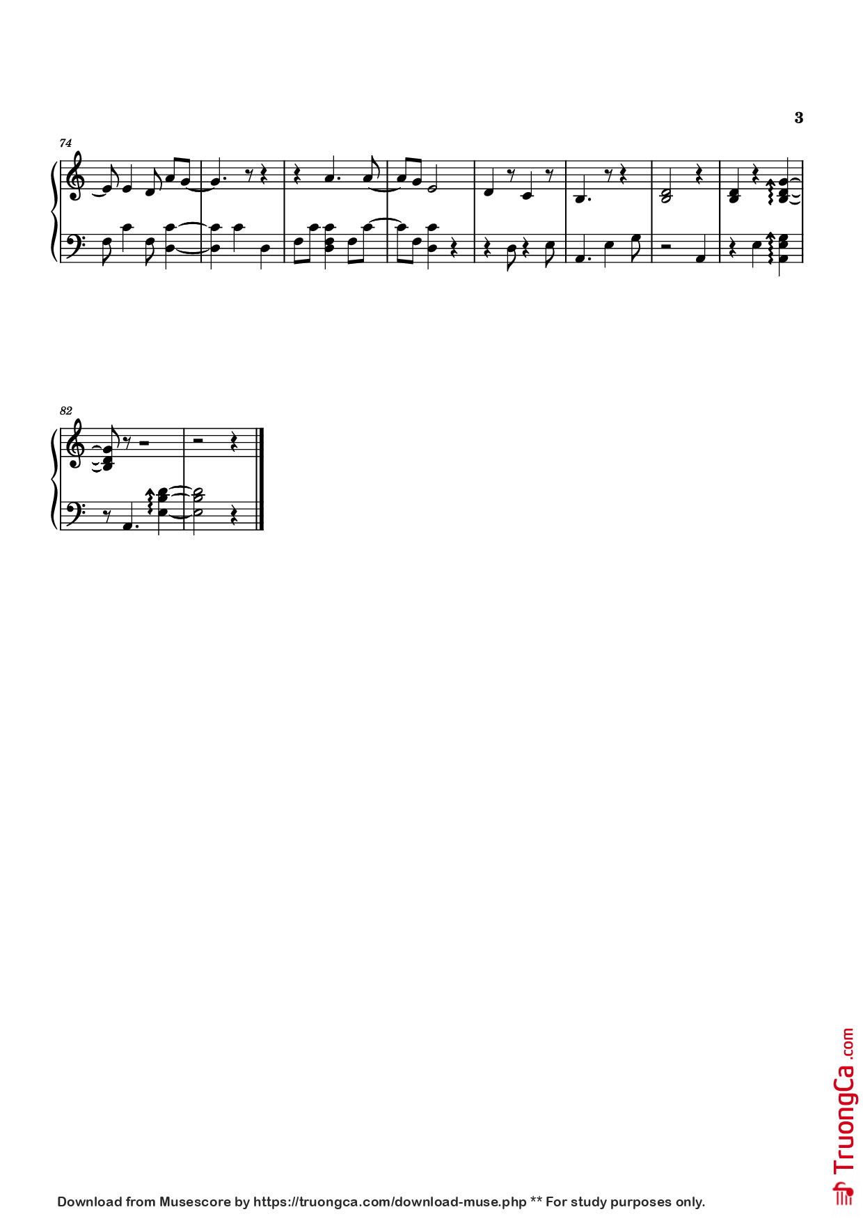 Trang 3 của Sheet nhạc PDF Piano bài hát asleep among endives Piano - Arranged sook