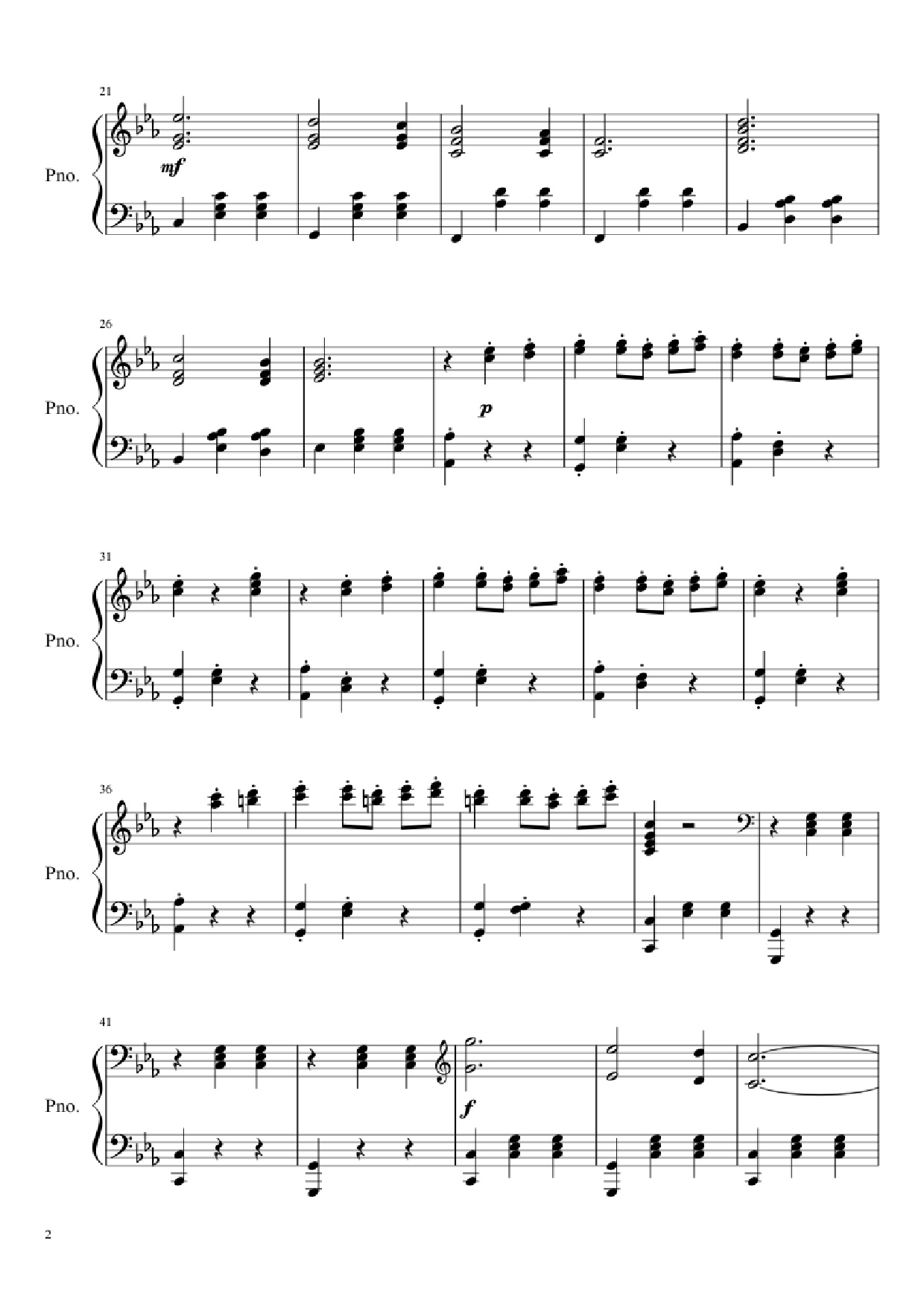 Trang 2 của Sheet nhạc PDF bài hát Waltz No. 2 Shostakovich Piano - Composed by Dmitri Shostakovich Transcribed by Andrea Tam