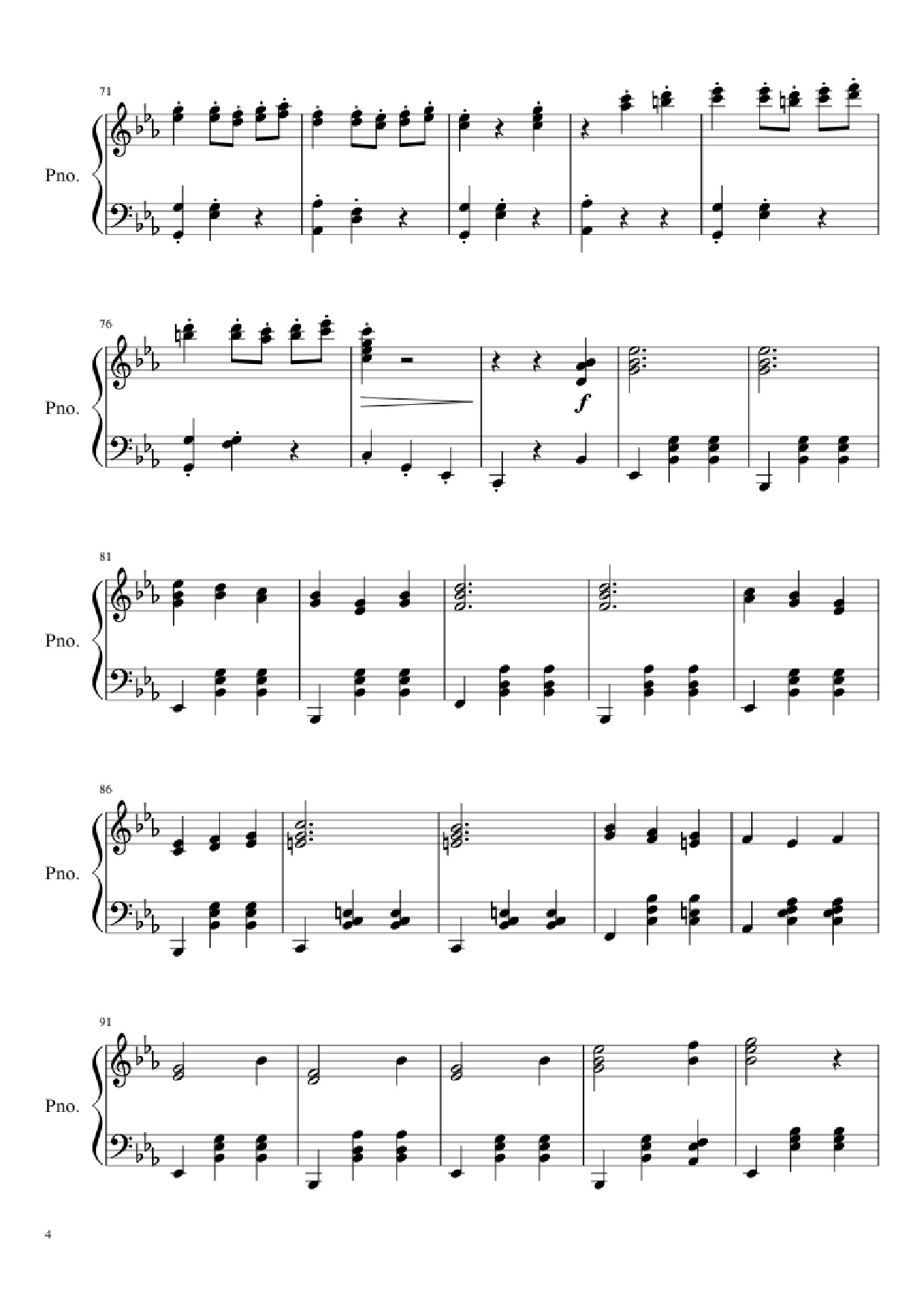 Trang 4 của Sheet nhạc PDF bài hát Waltz No. 2 Shostakovich Piano - Composed by Dmitri Shostakovich Transcribed by Andrea Tam