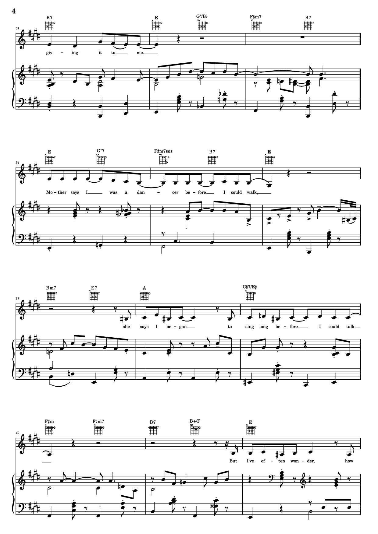 Trang 4 của Sheet nhạc PDF Piano Guitar Tab bài hát Thank You For The Music Piano - B. Andersson/B. Ulvaeus