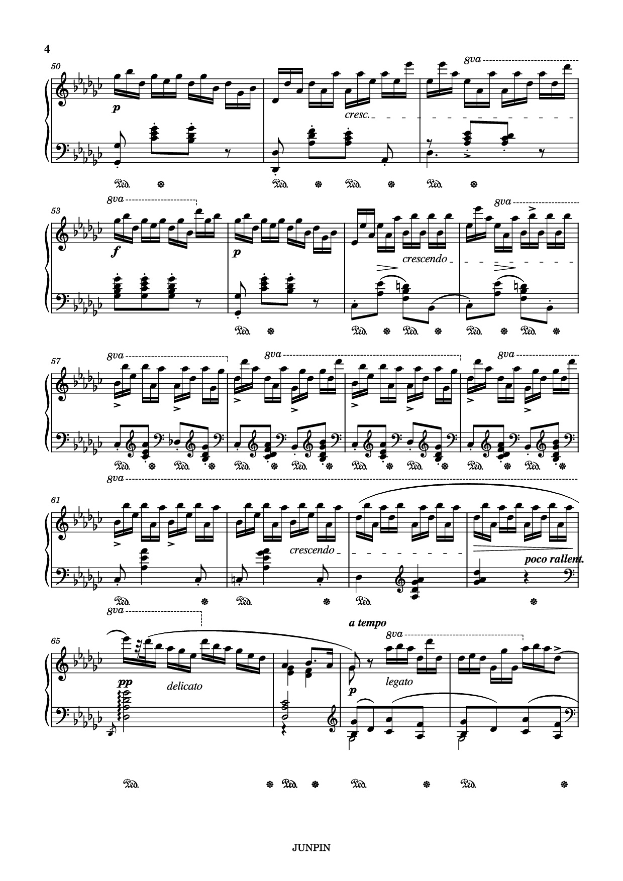 Trang 4 của Sheet nhạc PDF bài hát Etude Op.10 No.5 in Gb Major "Black keys" Piano - Chopin 