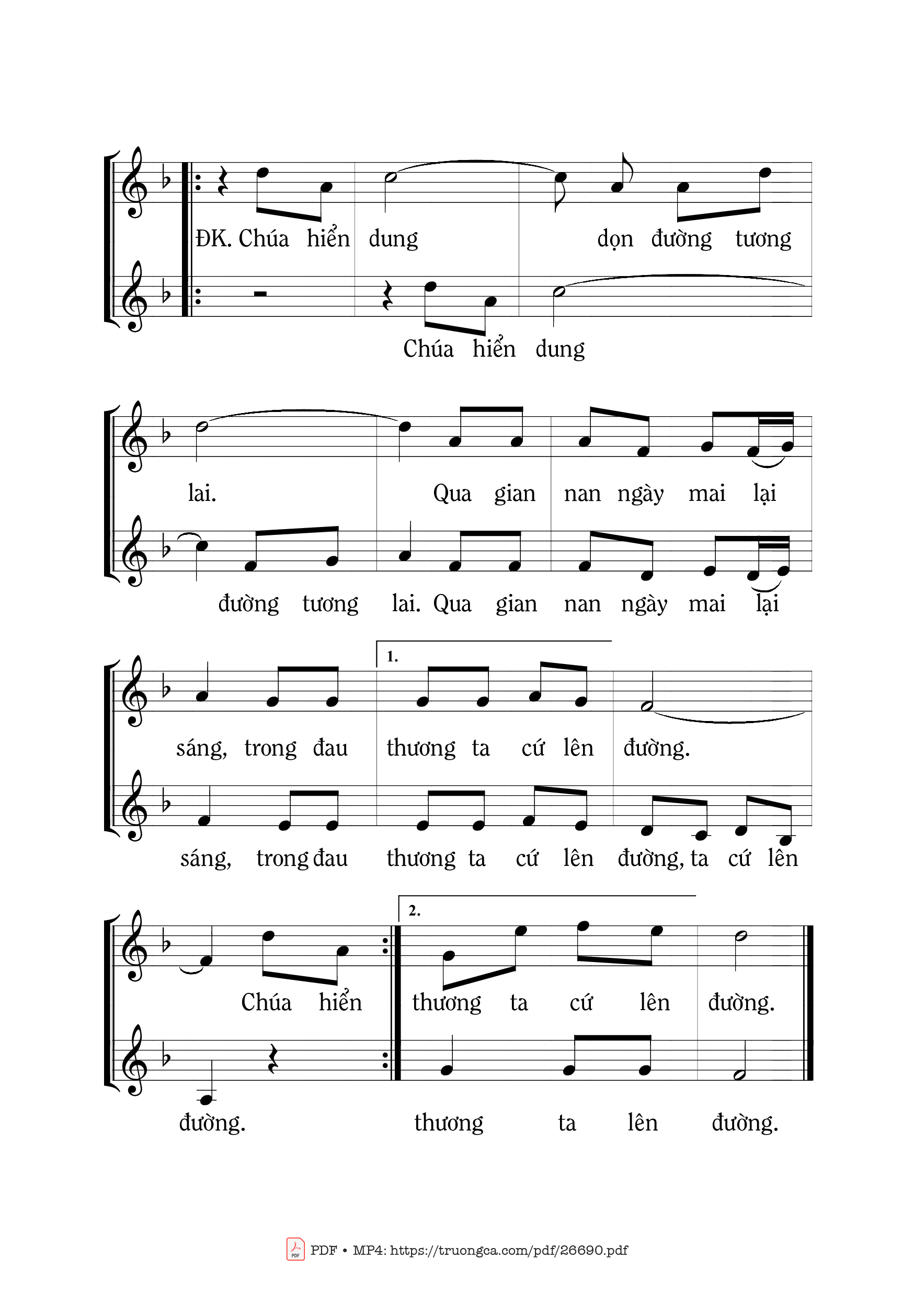 Trang 2 của Sheet nhạc PDF bài hát Niềm Vui Chúa Hiển Dung - Mi Trầm