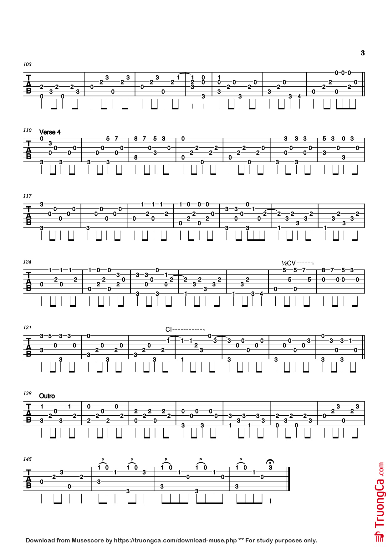 Trang 3 của Sheet nhạc PDF Guitar Tab bài hát Highwayman Guitar TAB - Jimmy Webb