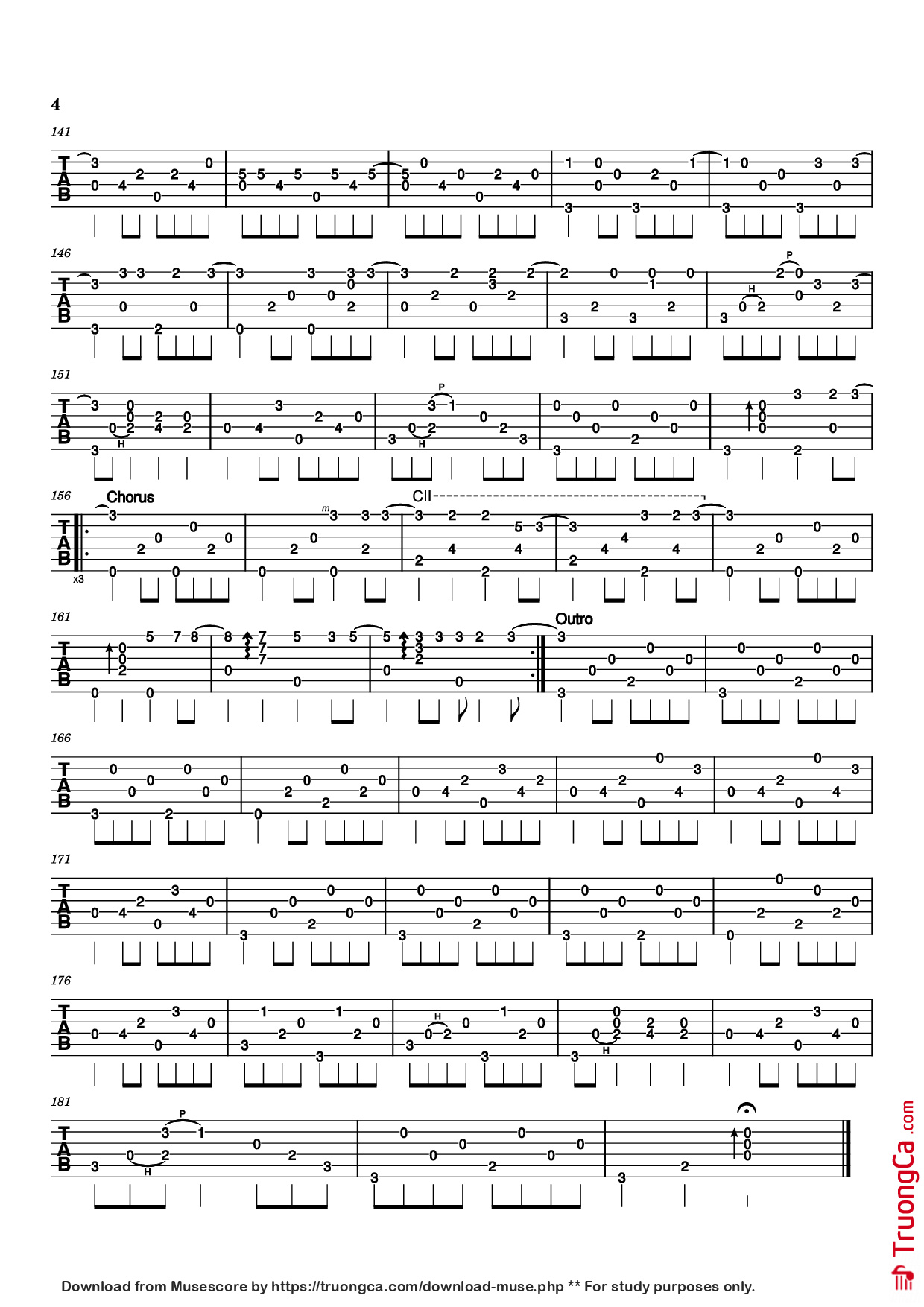 Trang 4 của Sheet nhạc PDF Guitar Tab bài hát The Boxer Guitar TAB - Paul Simon