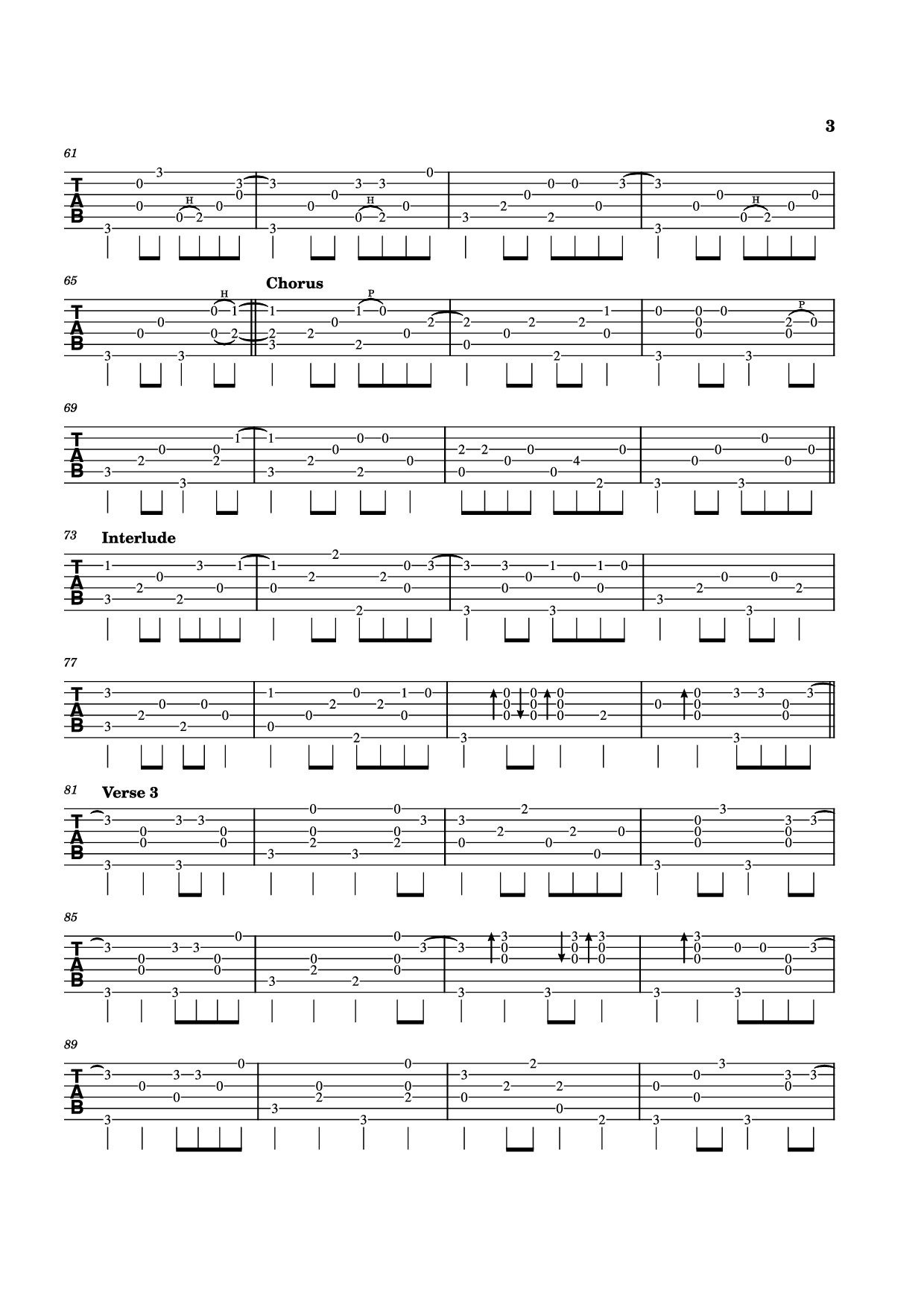 Trang 3 của Sheet nhạc PDF Guitar Tab bài hát Blowin
