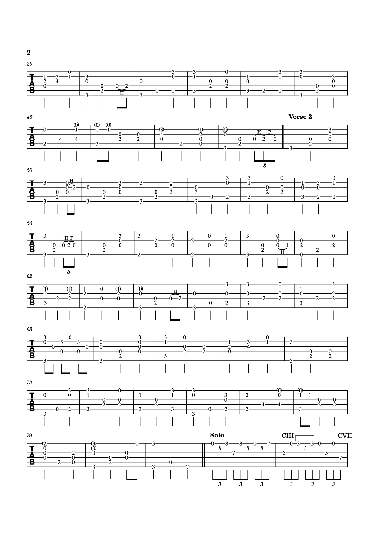 Trang 2 của Sheet nhạc PDF Guitar Tab bài hát Last Night I Had the Strangest Dream Guitar TAB - Ed McCurdy