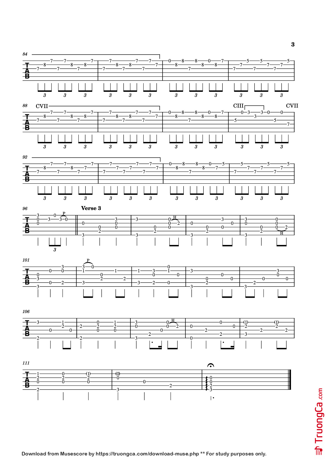 Trang 3 của Sheet nhạc PDF Guitar Tab bài hát Last Night I Had the Strangest Dream Guitar TAB - Ed McCurdy