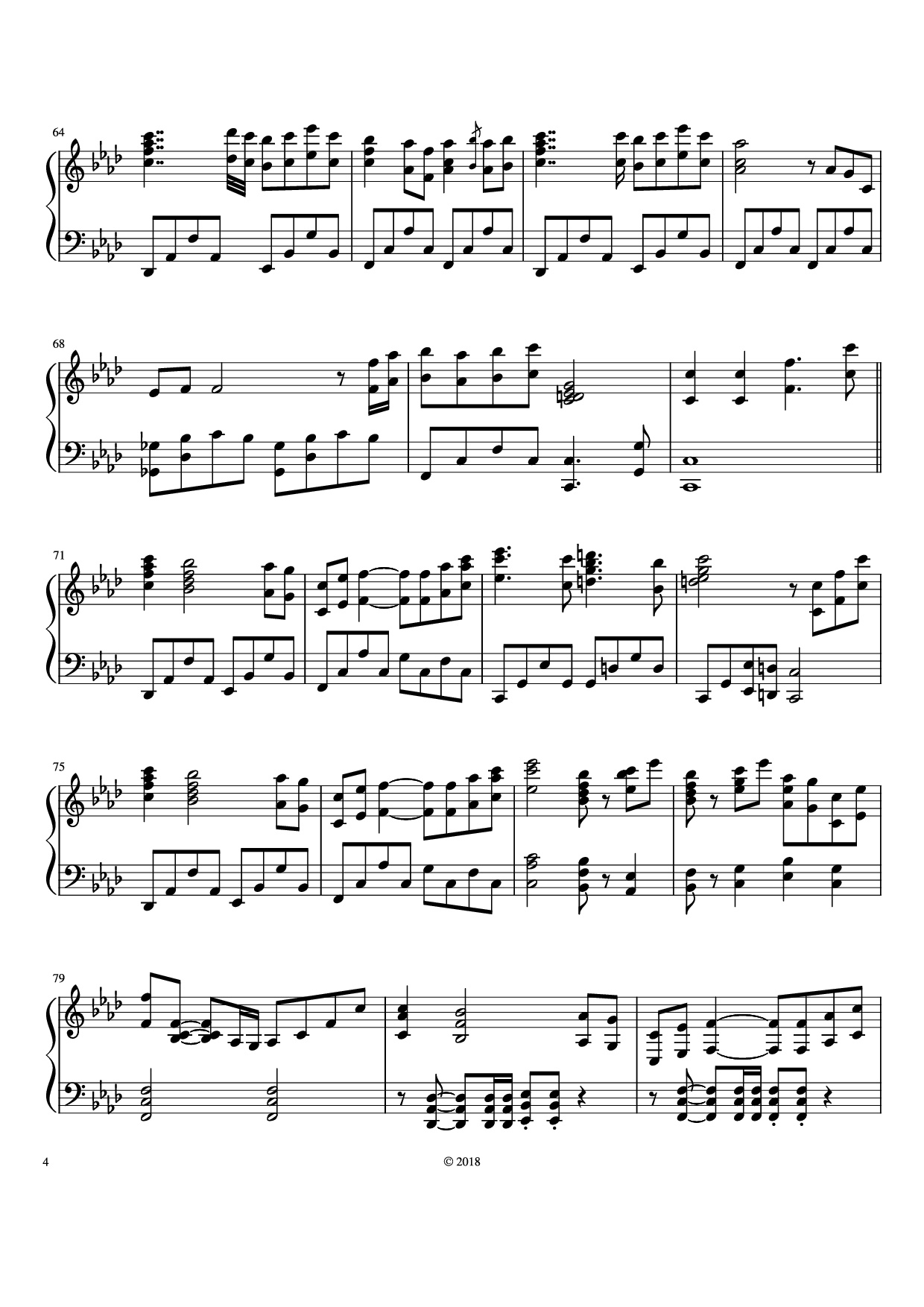 Trang 4 của Sheet nhạc PDF Piano bài hát The Legend of Ashitaka Piano - Joe Hisaishi Arr. by Parker Winters