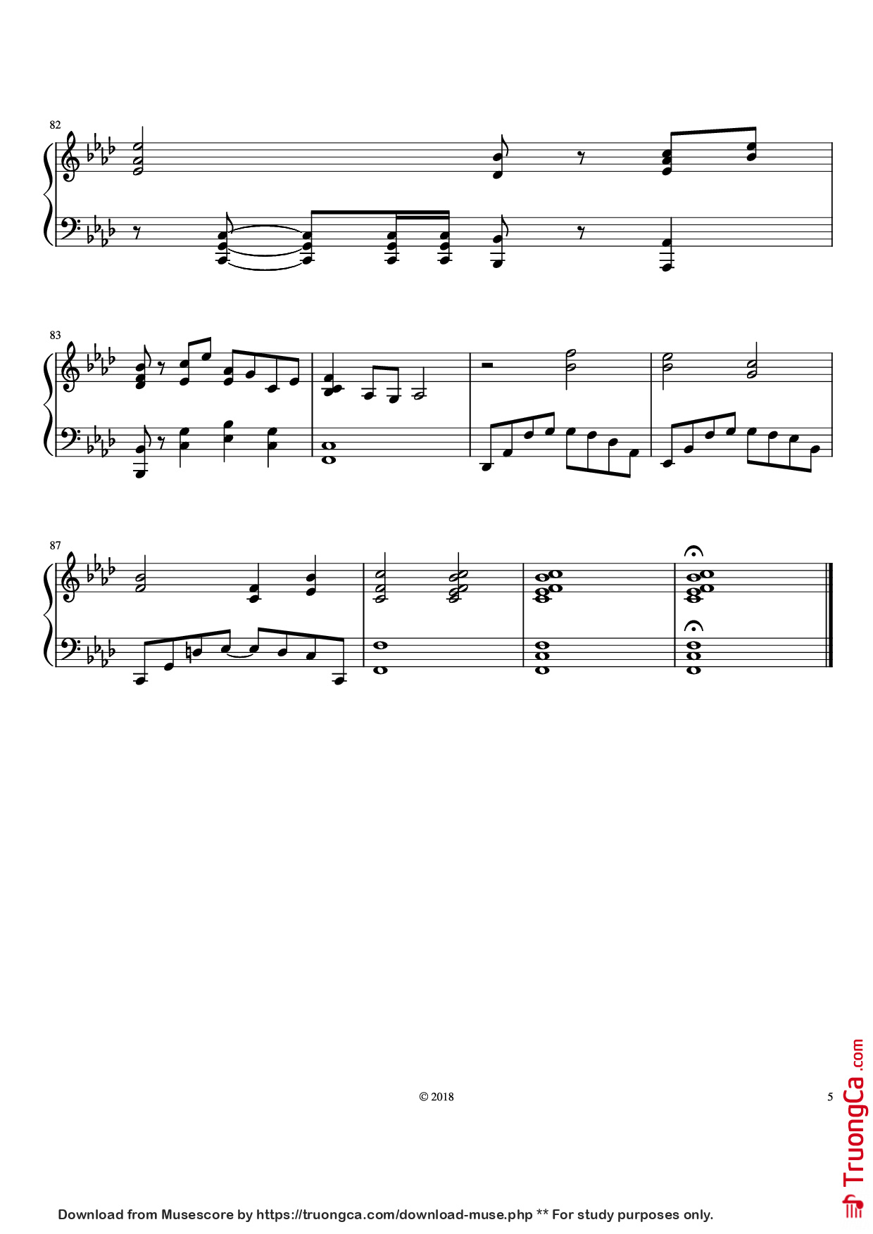Trang 5 của Sheet nhạc PDF Piano bài hát The Legend of Ashitaka Piano - Joe Hisaishi Arr. by Parker Winters