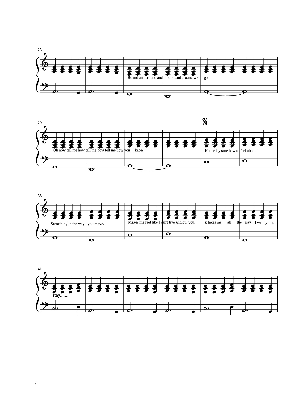 Trang 2 của Sheet nhạc PDF Piano bài hát Stay Piano - Rihanna Arranged by Madeline Stratford