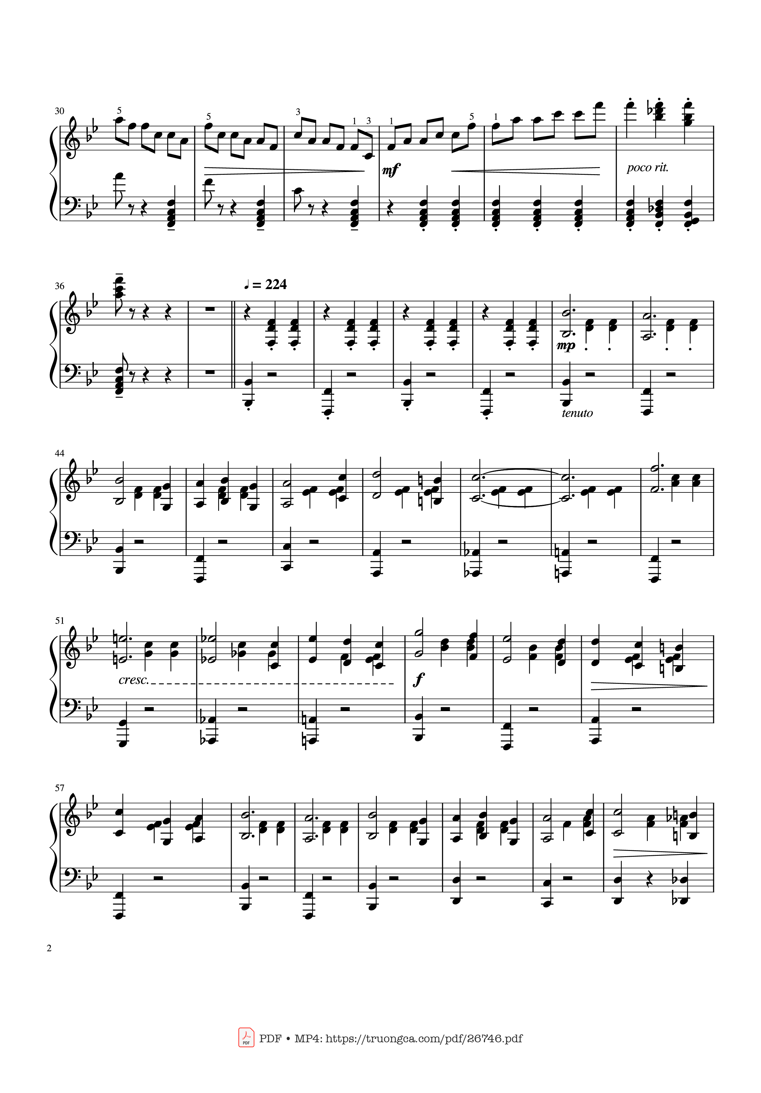 Trang 2 của Sheet nhạc PDF Piano bài hát Tchaikovsky Waltz from "The Sleeping Beauty" Piano - Pyotr Ilyich Tchaikovsky